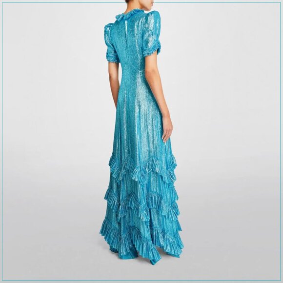 The Vampire’s Wife $4990 Sky Rocket Runway Gown in Metallic Sky Blue - Picture 14 of 16